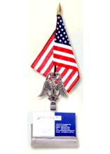 7018
Eagle Business Card Holder
11 ¼" H x 3 ¾" W
(Includes Flag)