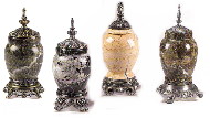 Marble Pewter Urns